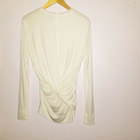NWT Helmut Lang Extra Small Semi-Sheer Twist Open-Back Long Sleeve Jersey Top‎ - Picture 7 of 14